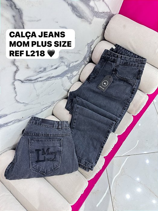 CALÇA MOM GRAFITTE PLUS SIZE 100% ALGODÃO