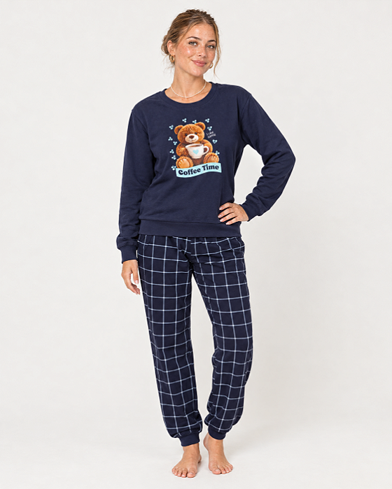 Pijama Feminino Longo Coffee Time