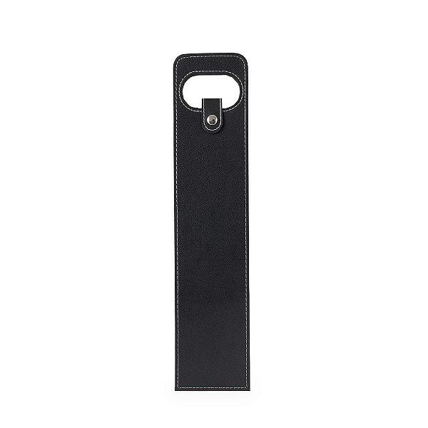 Porta-Vinho Preto em Couro Sintético Omnia Vino