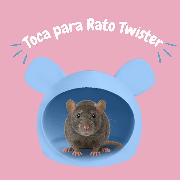 Toca com Orelhas para Rato Twister - Azul