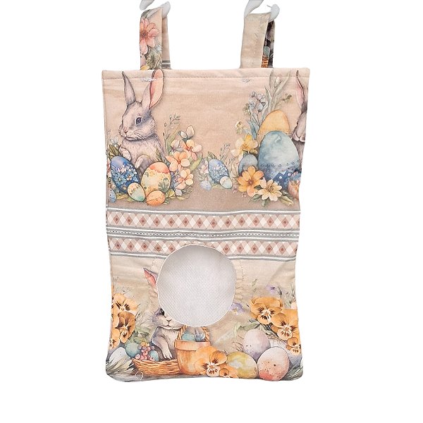 Saco Porta-Feno para Coelhos e Porquinho da Índia - Estampa Páscoa