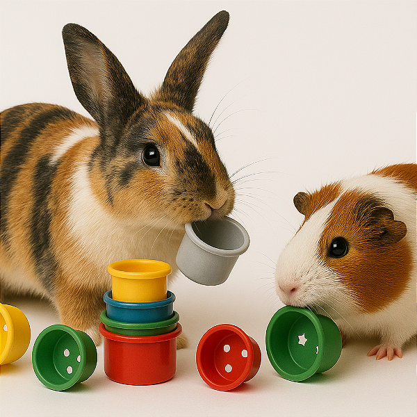 Brinquedo de copo colorido para Coelhos e Porquinho da Índia