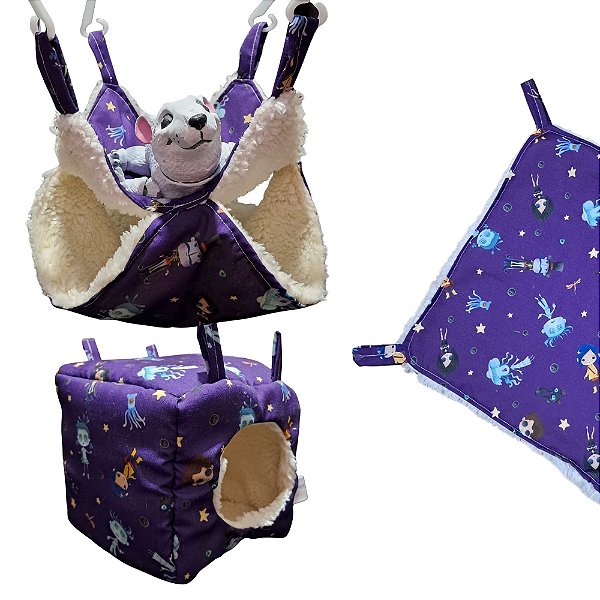 Kit 3 peças de Rede para Rato Twister - Estampa Coraline