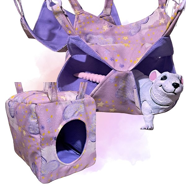 Kit 3 peças de Rede para Rato Twister - Estampa Nuvens