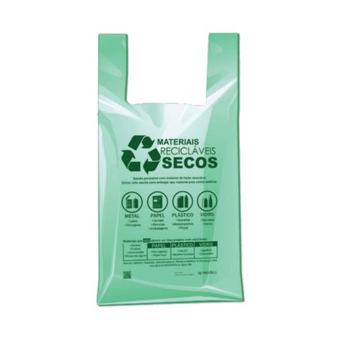 SACOLA PLASTICA VERDE PADRÃO PMSP 48 X 55  PCT C/ 3 KG