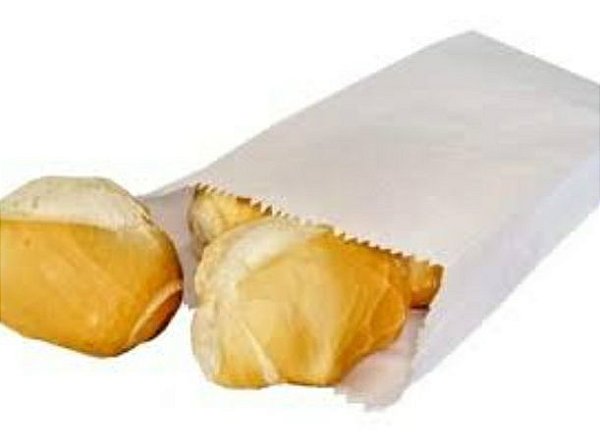 SACO DE PAPEL KRAFT BRANCO PARA PÃO 10 KG C/500 UN
