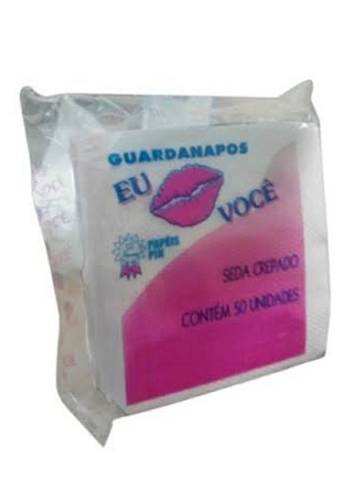 Guardanapo seda crepado 30 x 31 eu/você C/18 Pct x 50 un