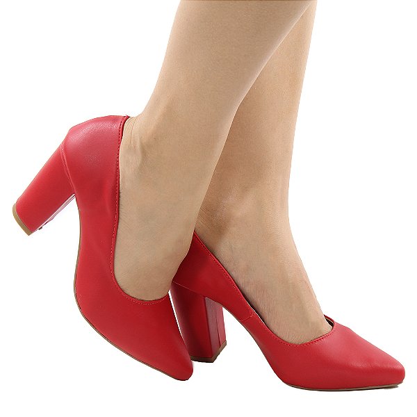 Scarpin Gioh Shoes Salto Alto Bloco Vermelho
