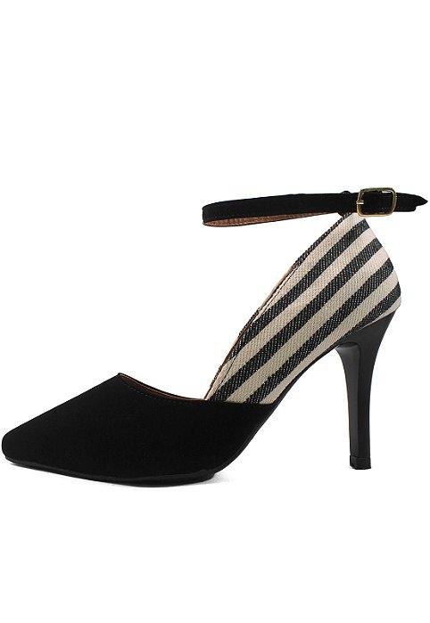 Scarpin Gioh Shoes Salto Alto Fino Zebra Preto