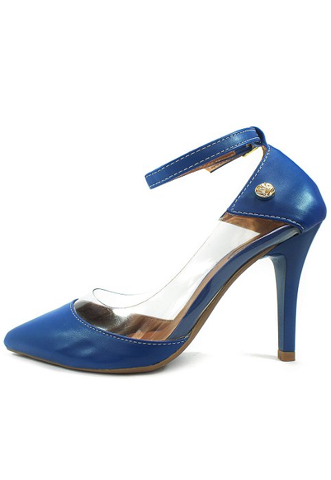Scarpin Gioh Shoes Salto Alto Fino Vinil Azul