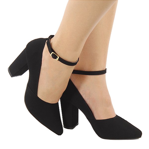 Scarpin Gioh Shoes Salto Alto Bloco Onda Preto