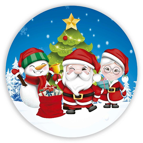 Painel Redondo - Natal - Ano Novo  - Sublimado 3D