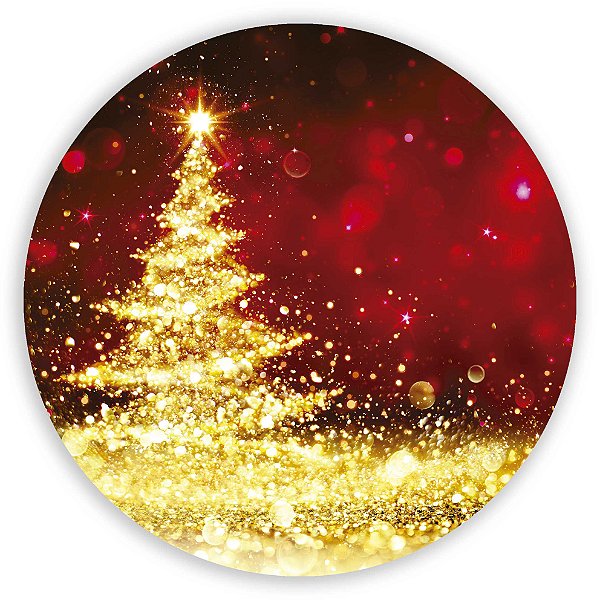 Painel Redondo - Natal - Ano Novo  - Sublimado 3D