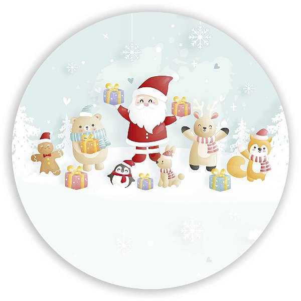 Painel Redondo - Natal - Ano Novo - Sublimado 3D