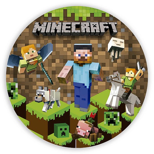 Painel Redondo - Minecraft - Sublimado 3D