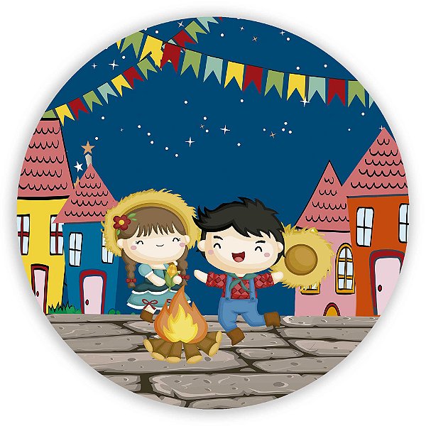 Painel Redondo - Festa Junina  - Sublimado 3D