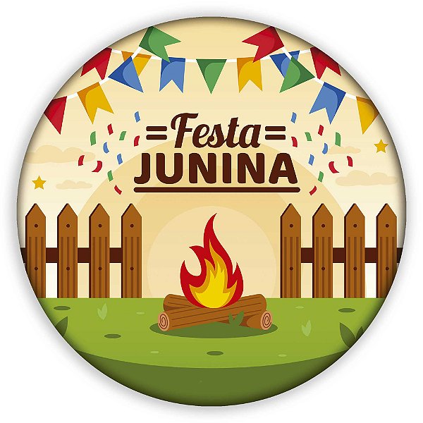 Painel Redondo - Festa Junina  - Sublimado 3D