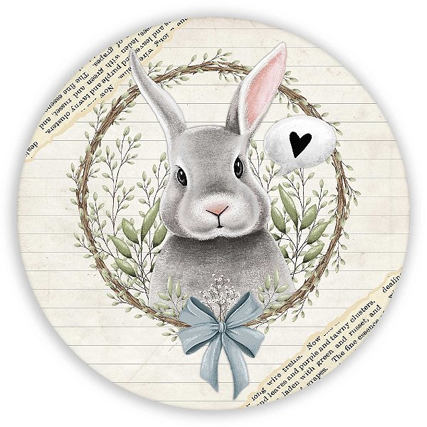 Painel Redondo - Coelho da Pascoa - Sublimado 3D