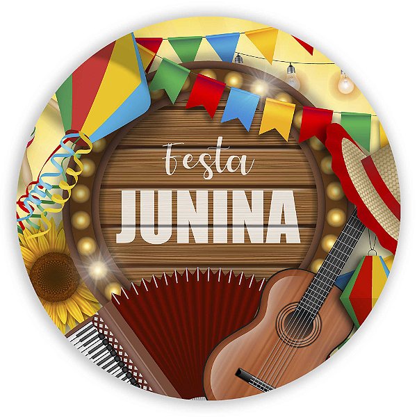 Painel Redondo - Festa Junina - Sublimado 3D