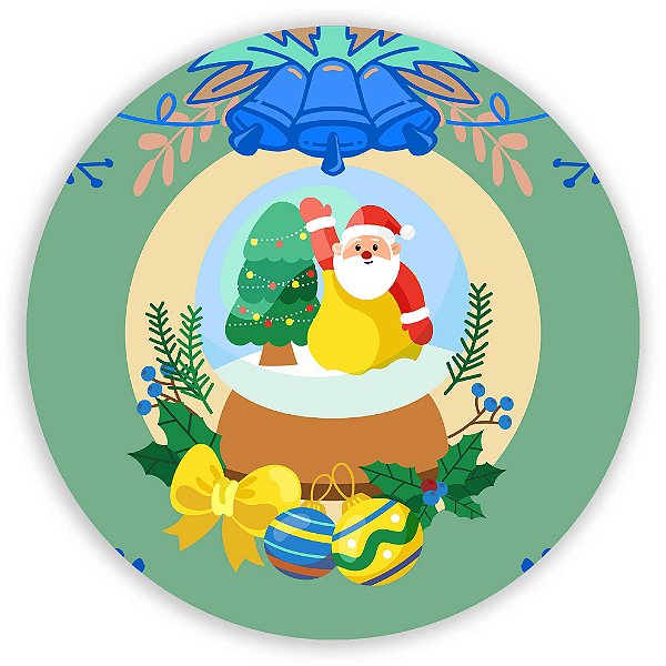 Painel Redondo - Natal - Ano Novo  - Sublimado 3D