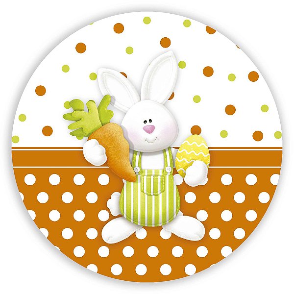 Painel Redondo - Coelho da Pascoa  - Sublimado 3D