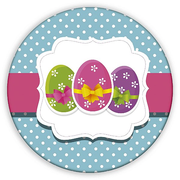 Painel Redondo - Coelho da Pascoa  - Sublimado 3D