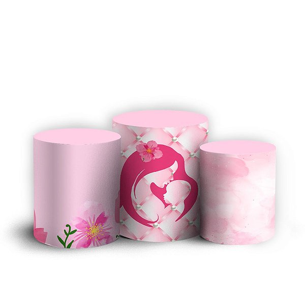 Trio Cilindro - Dia Das Mães - Sublimado 3D + Elástico