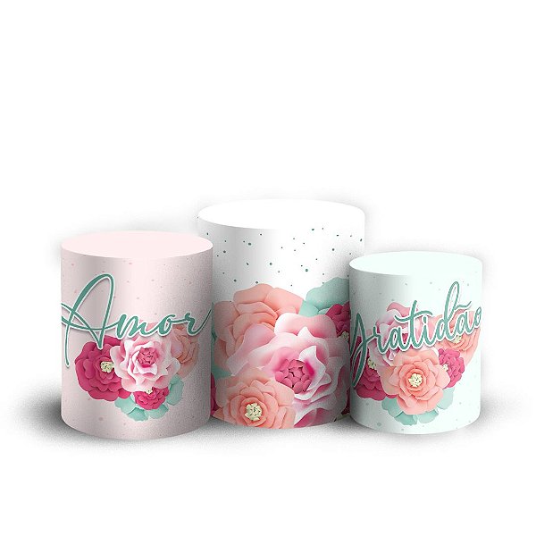 Trio Cilindro -  Dia das Mulheres - Sublimado 3D + Elástico