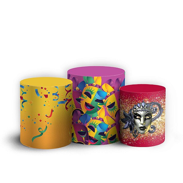 Trio Cilindro - Carnaval - Sublimado 3D + Elástico
