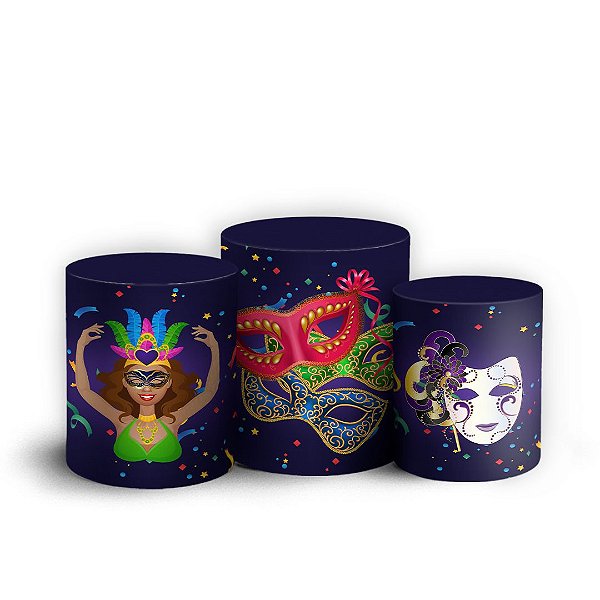 Trio Cilindro - Carnaval - Sublimado 3D + Elástico