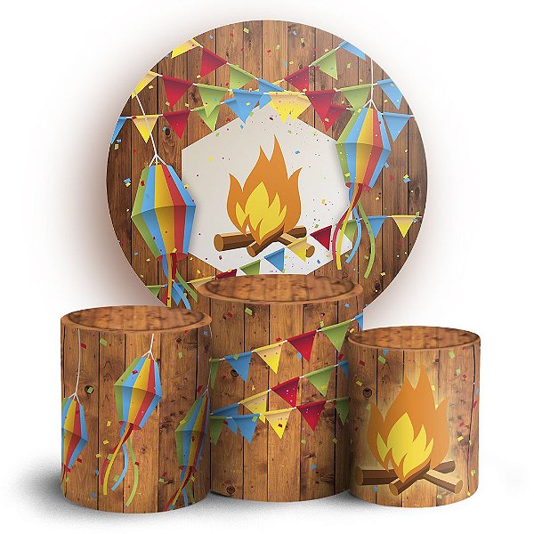 KIT Redondo e Trio - Festa Junina - Sublimado 3D