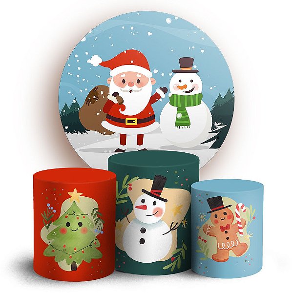 KIT Redondo e Trio - Natal - Ano Novo - Sublimado 3D