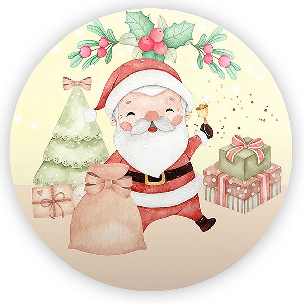 Painel Redondo - Natal - Ano Novo - Sublimado 3D