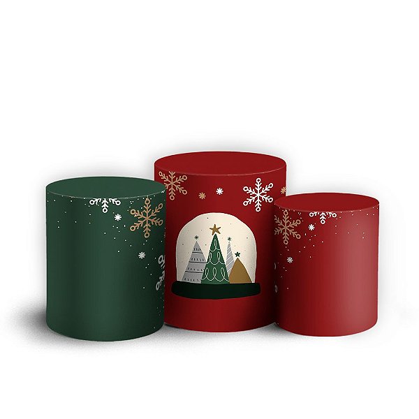 Trio Cilindro - Natal - Ano Novo - Sublimado 3D + Elástico