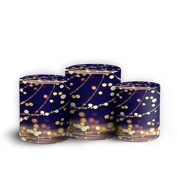 Trio Cilindro - Natal Ano Novo - Sublimado 3D + Elástico