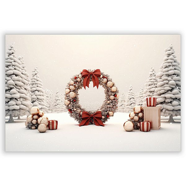 Painel Retangular - Fundo Fotografico Natal - Sublimado 3D