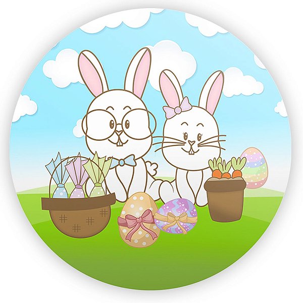 Painel Redondo - Pascoa - Sublimado 3D
