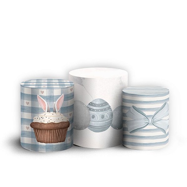 Trio Cilindro - Pascoa - Sublimado 3D + Elástico