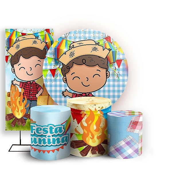 KIT Redondo Trio e Faixa - Festa Junina - Sublimado 3D