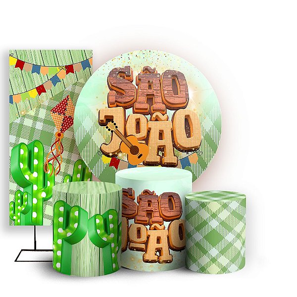 KIT Redondo Trio e Faixa - Festa Junina - Sublimado 3D