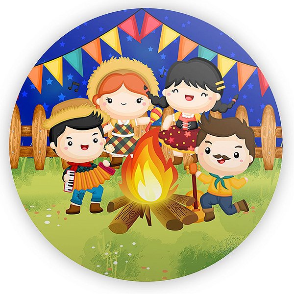 Painel Redondo - Festa Junina - Sublimado 3D