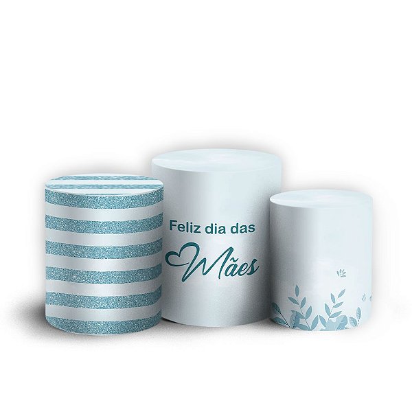 Trio Cilindro - Dia das Mães - Sublimado 3D + Elástico