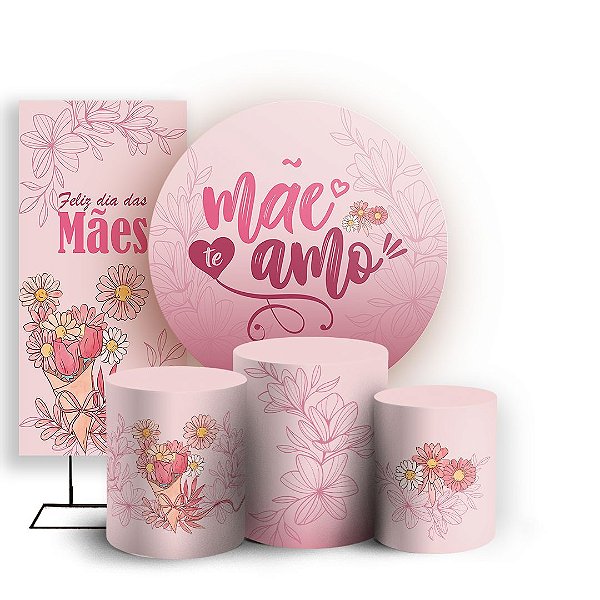 KIT Redondo Trio e Faixa - Dia das Mães - Sublimado 3D