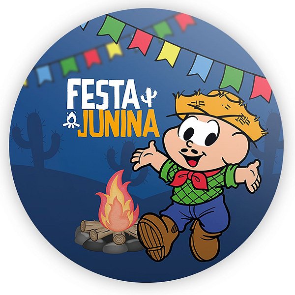 Painel Redondo - Festa Junina Turma da Monica - Sublimado 3D