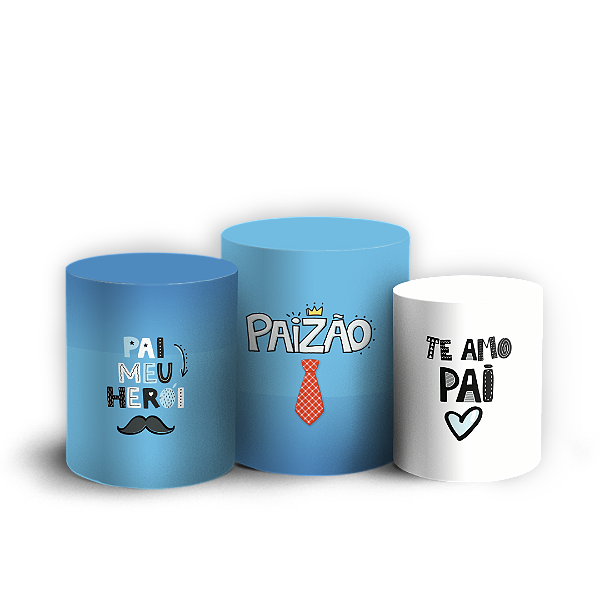 Trio Cilindro - Dia dos Pais  - Sublimado 3D + Elástico