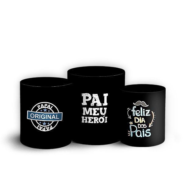 Trio Cilindro - Dia dos Pais - Sublimado 3D + Elástico