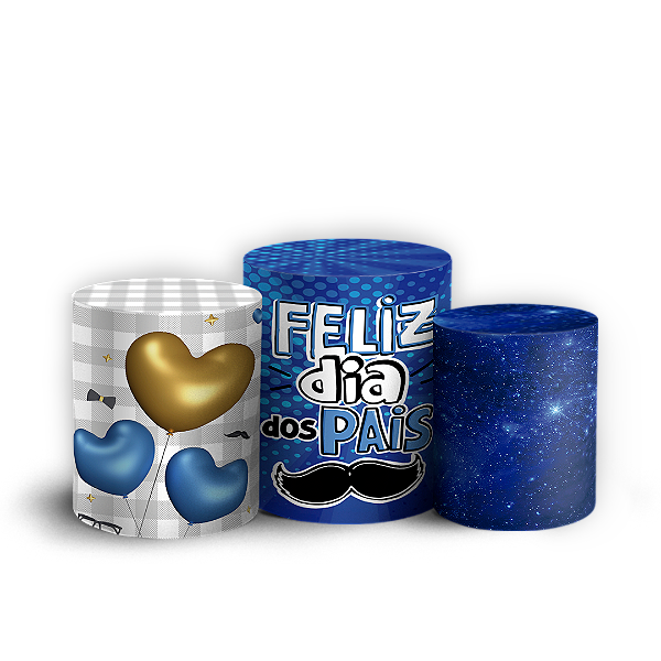 Trio Cilindro - Dia Dos Pais - Sublimado 3D + Elástico