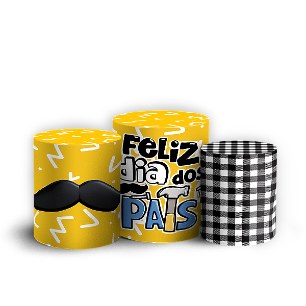 Trio Cilindro - Dia Dos Pais - Sublimado 3D + Elástico