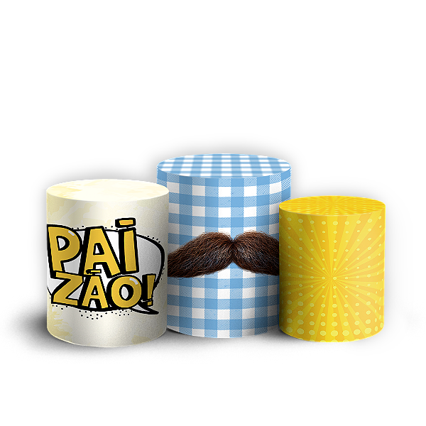 Trio Cilindro - Dia Dos Pais - Sublimado 3D + Elástico