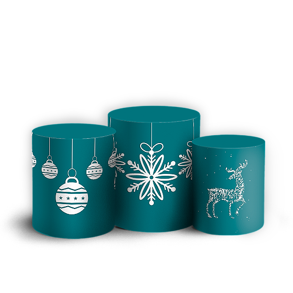 Trio Cilindro - Natal - Sublimado 3D + Elástico